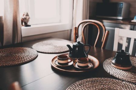 a table with teapot